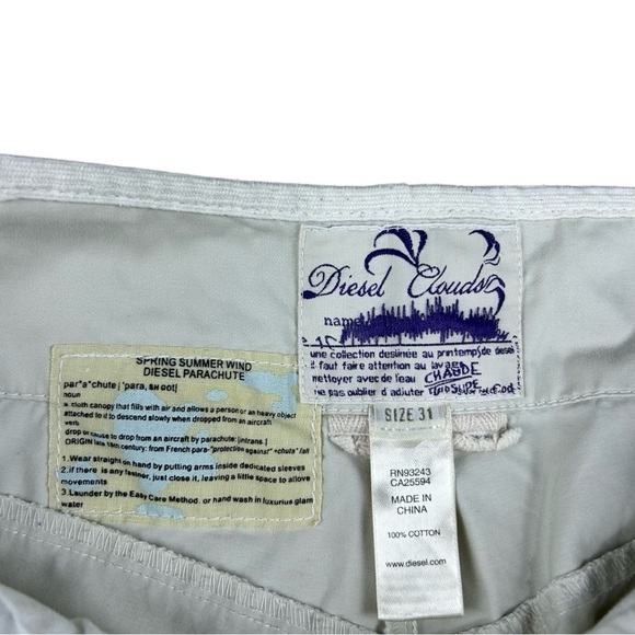 Diesel Parachute Mens Cargo Capri Pants Shorts Loose Fit Baggy Rave Skate Y2K - Picture 11 of 16